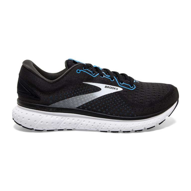 Brooks Glycerin 18 Road Running Shoes - Men's - Black/Atomic Blue/White (24513-BAZD)